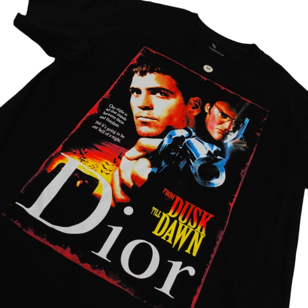 whiitelightning DiorTillDawn Graphic T-Shirt Black Parody Tee - M - Picture 3 of 5